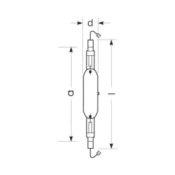 Radium Halogen-metaldamppære K12s 2150W HRI-TS N/XL klar