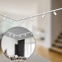 Briloner RAIL 230 V skinnesystem, hvid, 6 spots 2,25 m hjørnestik