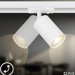 Briloner RAIL 230 V skinnesystem, hvid, 6 spots 2,25 m hjørnestik