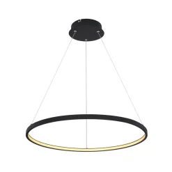 Globo Ralph LED-hængelampe, 1 lyskilde, sort, Ø 60cm