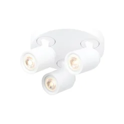 Razza loftspot, hvid, Ø 28,5 cm, 3-lys, metal^Freelight Outlet