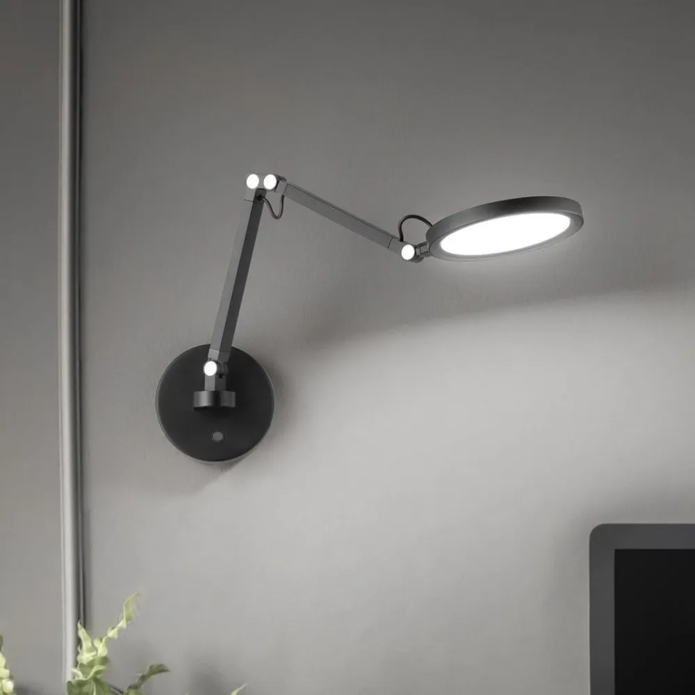 Fabas Luce Væglamper|Væglamper>Regina LED-væglampe, sort, CCT, dæmpbar, justerbar