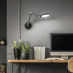 Fabas Luce Væglamper|Væglamper>Regina LED-væglampe, sort, CCT, dæmpbar, justerbar