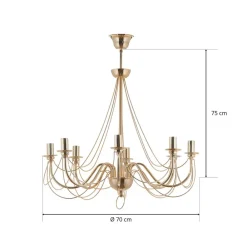 Domiluce Retro - guldskinnende lysekrone