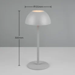 Ricardo LED genopladelig bordlampe, grå, højde 30 cm, plast^Reality Leuchten Sale