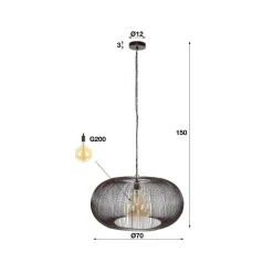 Rippberg hængelampe, sort, 1 lyskilde^Zijlstra Outlet