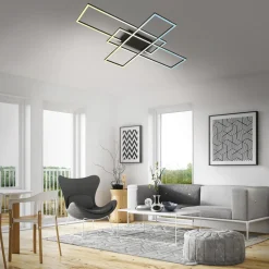 Briloner Gang|Loftlamper>Roami loftlampe, 104x71cm, sort, CCT, fjernbetjening