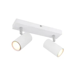 Globo Robby loftspot, hvid, længde 26 cm, 2-lys, metal