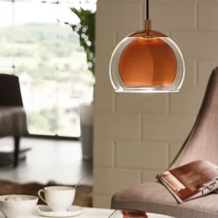 EGLO Pendellamper>Rocamar hængelampe, 1 lyskilde, i kobber