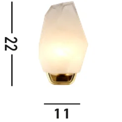 Searchlight Rocky væglampe, 1 lyskilde, messingfarvet, stål, glas, IP44