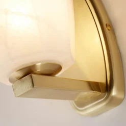 Searchlight Rocky væglampe, 1 lyskilde, messingfarvet, stål, glas, IP44