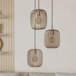 EGLO Romazzina hængelampe, Ø 46 cm, sandfarvet, 3 lyskilder, stål