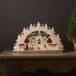 Rosenheim-landskab LED-adventsstage, batteri^STAR TRADING New