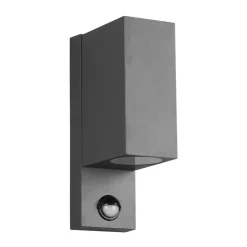 Trio Lighting Roya udendørs væglampe 2 lk sensor kantet antracit