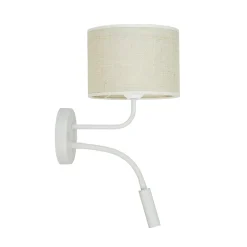 Duolla Væglamper>Rulle væglampe, jute, hvid/beige, læselampe