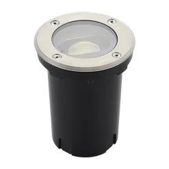 Lucande Rund LED nedgravningslampe Doris, stål