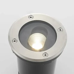 Lucande Rund LED nedgravningslampe Doris, stål