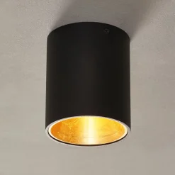 Rund Polasso LED-loftlampe, sort-guld^EGLO Outlet