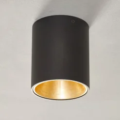 Rund Polasso LED-loftlampe, sort-guld^EGLO Outlet