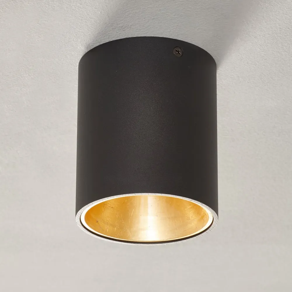 Rund Polasso LED-loftlampe, sort-guld^EGLO Outlet