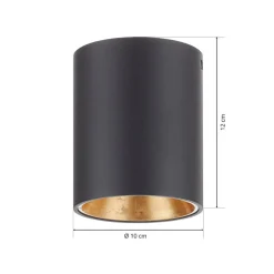 Rund Polasso LED-loftlampe, sort-guld^EGLO Outlet