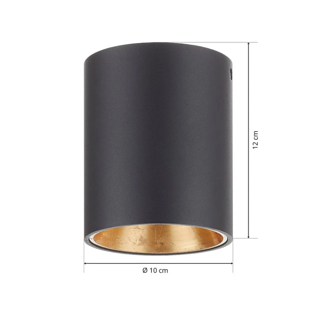 Rund Polasso LED-loftlampe, sort-guld^EGLO Outlet