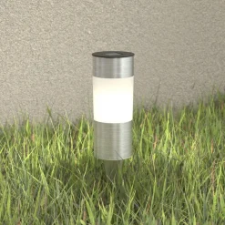 Globo Rund solcellelampe Valea i stål