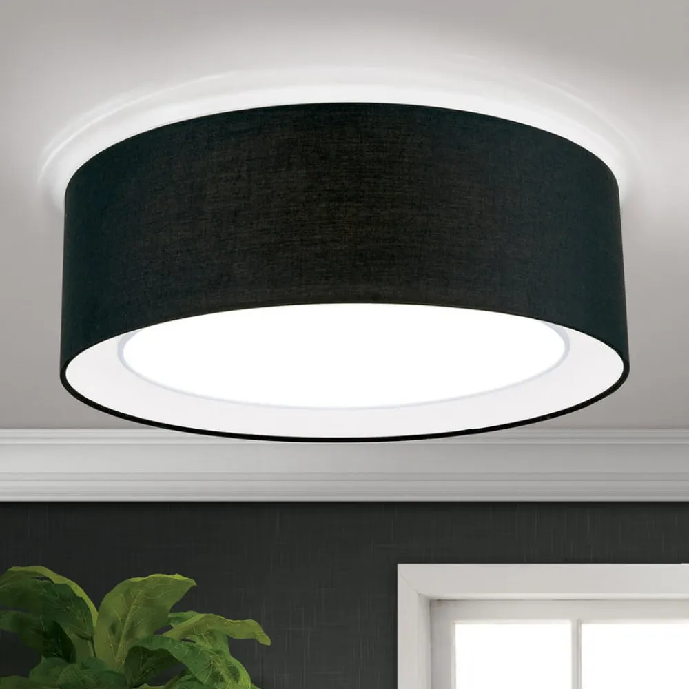 ORION Rund tekstil loftlampe Antoni i sort