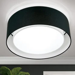 ORION Rund tekstil loftlampe Antoni i sort