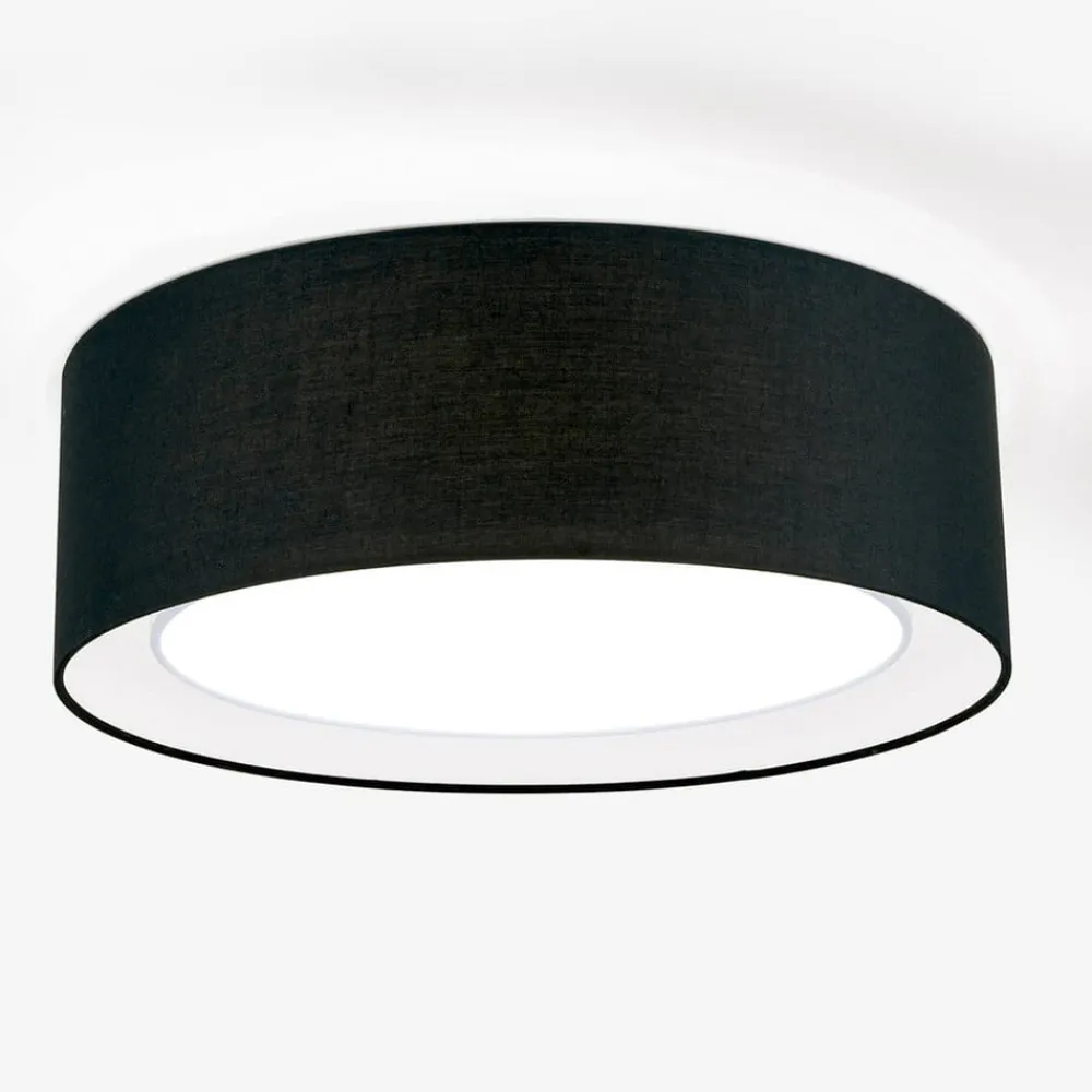 ORION Rund tekstil loftlampe Antoni i sort