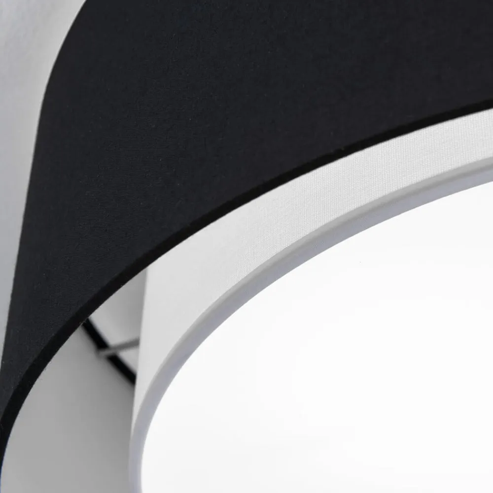 ORION Rund tekstil loftlampe Antoni i sort