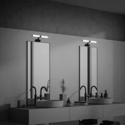 Briloner Væg- Og Spejllamper>Runt LED-væglampe IP44 arm 4.000 K sort