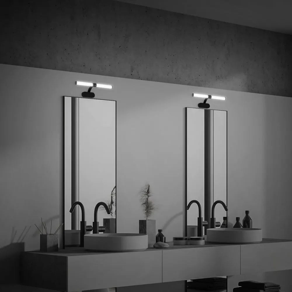 Briloner Væg- Og Spejllamper>Runt LED-væglampe IP44 arm 4.000 K sort