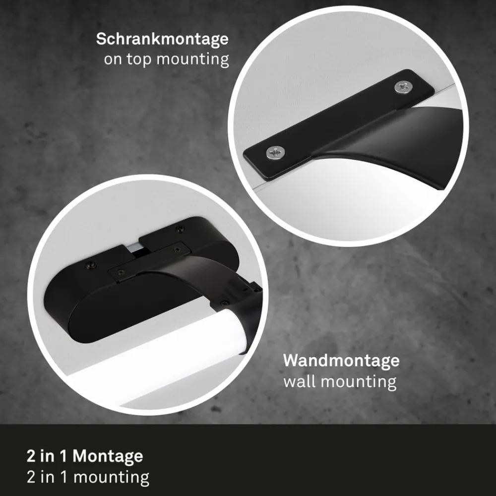 Briloner Væg- Og Spejllamper>Runt LED-væglampe IP44 arm 4.000 K sort