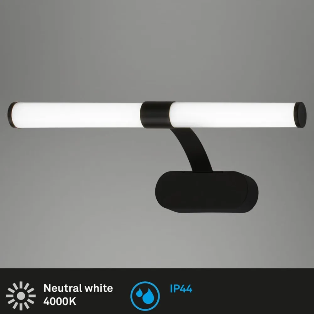 Briloner Væg- Og Spejllamper>Runt LED-væglampe IP44 arm 4.000 K sort