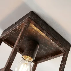 Lindby Rustik loftlampe Emin med metalramme