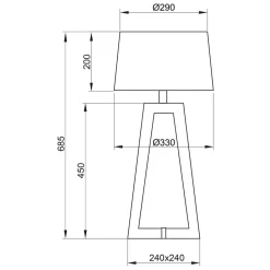 Aluminor Sacha LT bordlampe i stof og træ