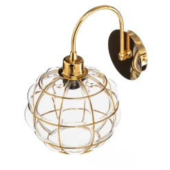 Opviq Safderun 402-A væglampe, guld, klar glasskærm