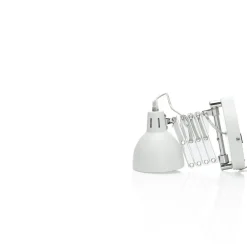 Reality Leuchten Sakse-væglampe, hvid, metal, stik, harmonika