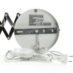 Reality Leuchten Sakse-væglampe, hvid, metal, stik, harmonika