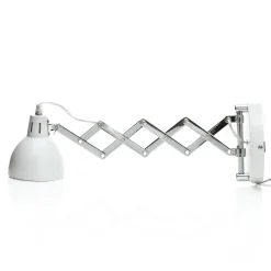 Reality Leuchten Sakse-væglampe, hvid, metal, stik, harmonika