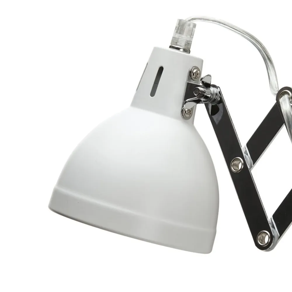 Reality Leuchten Sakse-væglampe, hvid, metal, stik, harmonika