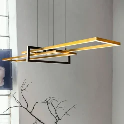 Trio Lighting Pendellamper|Pendellamper>Salinas hængelampe, messingfarvet, metal, 110 cm lang