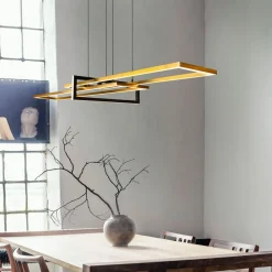 Trio Lighting Pendellamper|Pendellamper>Salinas hængelampe, messingfarvet, metal, 110 cm lang