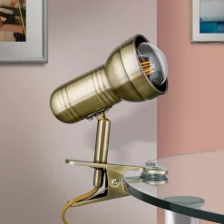 Samal klemlampe i patina^ORION Online
