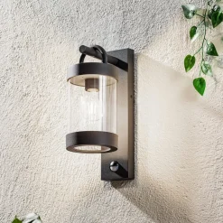 Trio Lighting Sambesi udendørs væglampe, bev.sensor, antracit