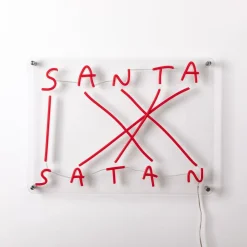SELETTI Santa-Satan dekorativ LED-væglampe, rød
