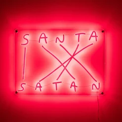 SELETTI Santa-Satan dekorativ LED-væglampe, rød