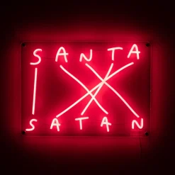 SELETTI Santa-Satan dekorativ LED-væglampe, rød