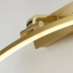 Searchlight Santorini LED-væglampe, bredde 40 cm, messing, vipbar